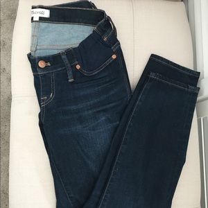 Madewell maternity side panel, dark denim jeans